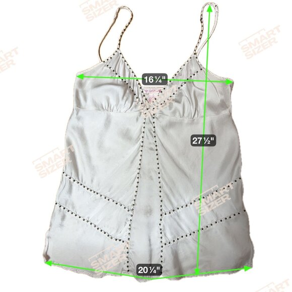 GOLD HAWK 100% Silk Studded Cami Top Moonbeam L Slip Tank Boho Y2K Luxe Designer - Picture 7 of 7